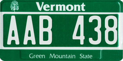 VT license plate AAB438