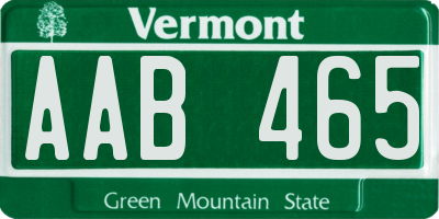 VT license plate AAB465
