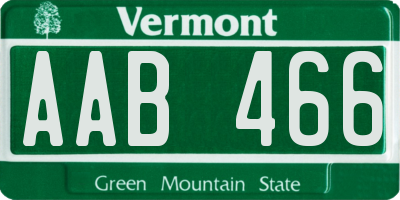 VT license plate AAB466