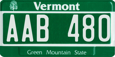 VT license plate AAB480