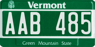 VT license plate AAB485