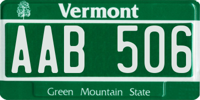 VT license plate AAB506