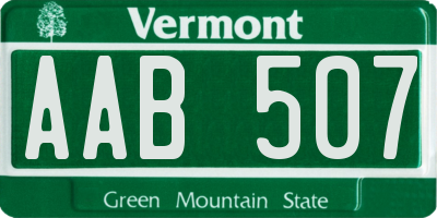 VT license plate AAB507
