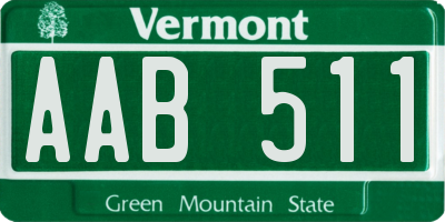 VT license plate AAB511