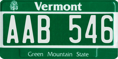 VT license plate AAB546