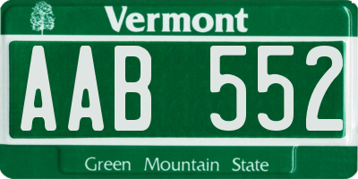 VT license plate AAB552