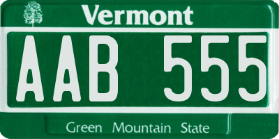 VT license plate AAB555