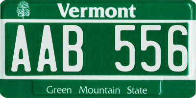 VT license plate AAB556