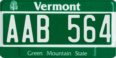 VT license plate AAB564