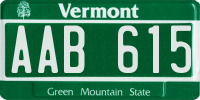 VT license plate AAB615
