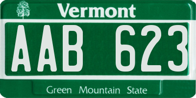 VT license plate AAB623