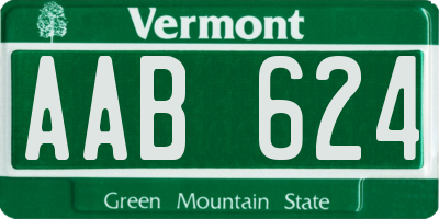 VT license plate AAB624