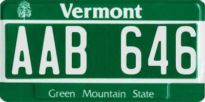 VT license plate AAB646