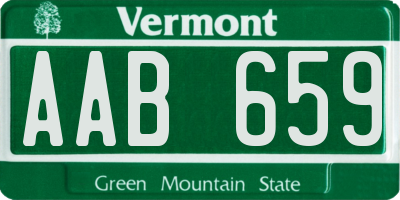 VT license plate AAB659