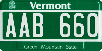 VT license plate AAB660