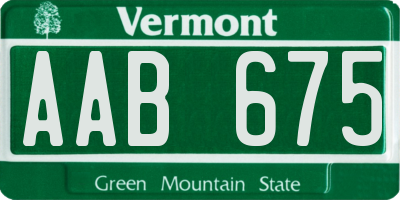 VT license plate AAB675