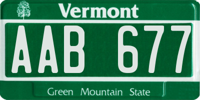 VT license plate AAB677