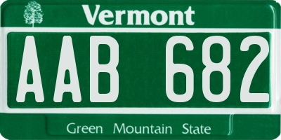 VT license plate AAB682