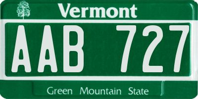 VT license plate AAB727
