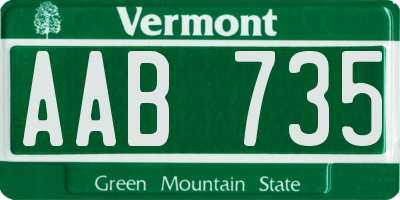 VT license plate AAB735