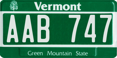VT license plate AAB747