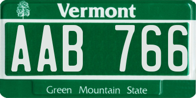 VT license plate AAB766