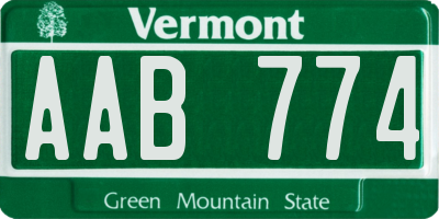 VT license plate AAB774