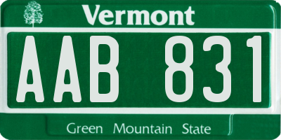 VT license plate AAB831