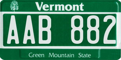 VT license plate AAB882