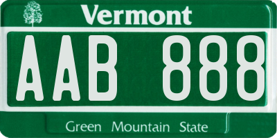 VT license plate AAB888