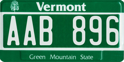 VT license plate AAB896