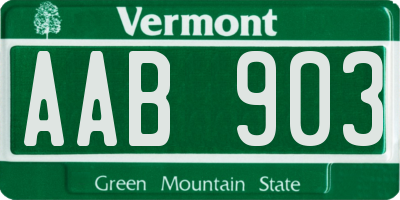 VT license plate AAB903