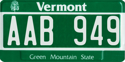 VT license plate AAB949