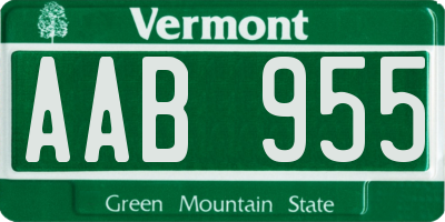 VT license plate AAB955