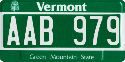 VT license plate AAB979