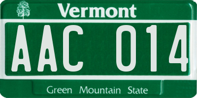 VT license plate AAC014