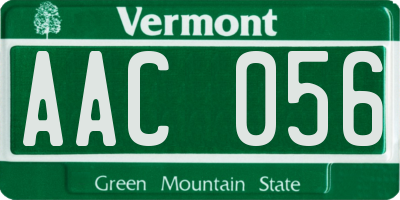 VT license plate AAC056