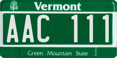 VT license plate AAC111