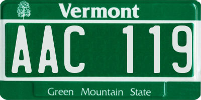 VT license plate AAC119