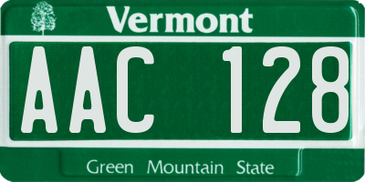 VT license plate AAC128
