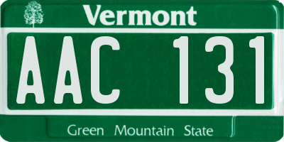 VT license plate AAC131