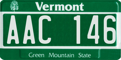 VT license plate AAC146
