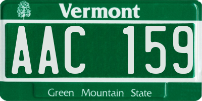 VT license plate AAC159