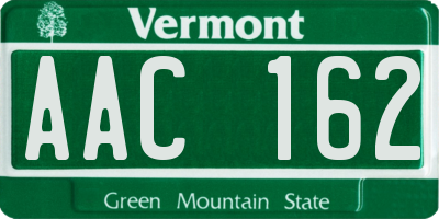 VT license plate AAC162