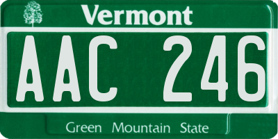 VT license plate AAC246