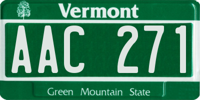 VT license plate AAC271