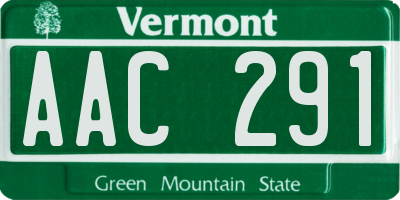 VT license plate AAC291