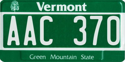 VT license plate AAC370