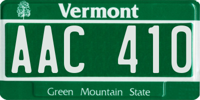 VT license plate AAC410