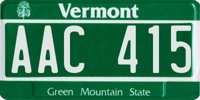 VT license plate AAC415